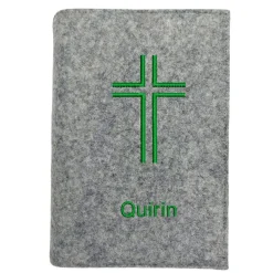 Gotteslobhülle Kreuz offen Name personalisiert. Filz vegan K105