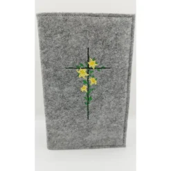 Gotteslobhülle mit Kreuz und Lilien