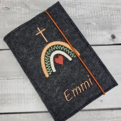 Gotteslobhülle mit Regenbogen Pfirsichtöne