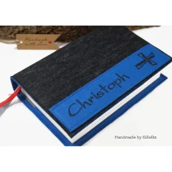 Gotteslobhülle personalisiert aus Filz – Gesangbuchhülle & Bibelhülle als Geschenk zur Konfirmation, Kommunion oder Firmung