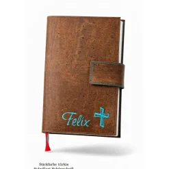 Gotteslobhülle personalisiert aus Kork – Bibelhülle, Geschenk zur Kommunion & Konfirmation