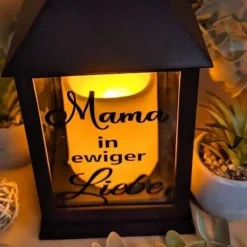 Grab  Laterne mit 6h Timer, Personalisiert,  Gedenklicht, Trauerlicht, Trauerlaterne, Erinnerungslicht, Grab Laterne