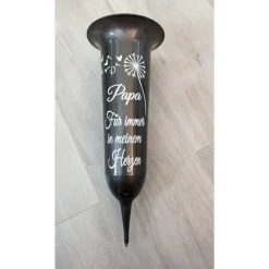 Grab Vase, Grabdeko, Grabschmuck Pusteblume