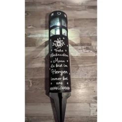 Grabbleuchte, Grabkerze, weihnachtlich, Solar