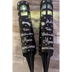 Grabbleuchte, Grabkerze, weihnachtlich, Solar