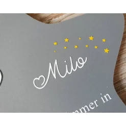 Grabdeko für Sternenkind | wetterfester personalisierter Stern mit Elefant | kindgerechte Grabgestaltung