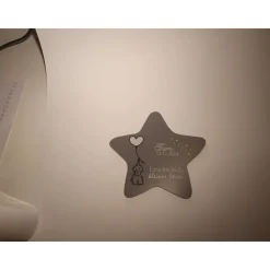 Grabdeko für Sternenkind | wetterfester personalisierter Stern mit Elefant | kindgerechte Grabgestaltung