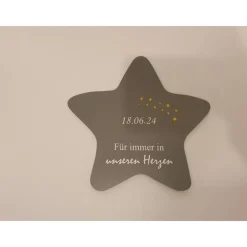 Grabdeko Kindergrab | Deko für Sternenkinder | Grabgestaltung Kind | Stern mit Namen | wetterfeste Erinnerung