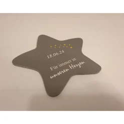 Grabdeko Kindergrab | Deko für Sternenkinder | Grabgestaltung Kind | Stern mit Namen | wetterfeste Erinnerung