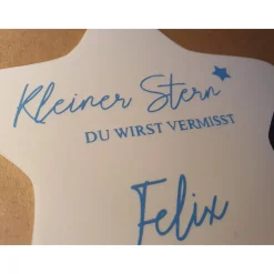 Grabdeko Kindergrab | Deko für Sternenkinder | Grabgestaltung Kind | Stern mit Namen | wetterfeste Erinnerung