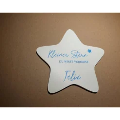 Grabdeko Kindergrab | Deko für Sternenkinder | Grabgestaltung Kind | Stern mit Namen | wetterfeste Erinnerung