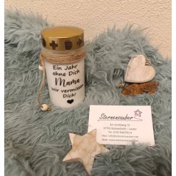 Grabkerze  - Ein Jahr ohne Dich Mama - Wir vermissen Dich