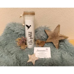 Grabkerze aus Glas - Du fehlst