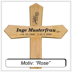 Grabkreuz Unfallkreuz Eiche2 inklusive Beschriftung Übergangskreuz Wegekreuz Holzkreuz