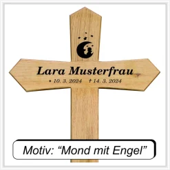 Grabkreuz Unfallkreuz Eiche2 inklusive Beschriftung Übergangskreuz Wegekreuz Holzkreuz