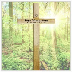 Grabkreuz Unfallkreuz Eiche1 inklusive Beschriftung Übergangskreuz Wegekreuz Holzkreuz