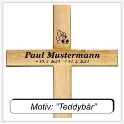 Grabkreuz Unfallkreuz Eiche1 inklusive Beschriftung Übergangskreuz Wegekreuz Holzkreuz