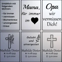 Grablaterne individuell gestaltet, Trauerlicht, Erinnerungslaterene, Grablicht