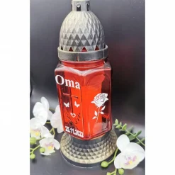 Grablicht , Personalisiert,  Gedenklicht, Trauerlicht, Trauerlaterne, Erinnerungslicht, Grab Laterne