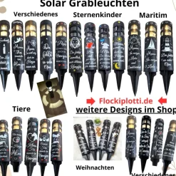 Grablicht/ erinnerungslicht Solar für Pferde, Personalisiert, Gedenklicht, Trauerlicht, Erinnerungslicht, Grabdekoration