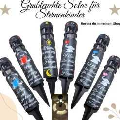 Grablicht/ erinnerungslicht Solar für Pferde, Personalisiert, Gedenklicht, Trauerlicht, Erinnerungslicht, Grabdekoration