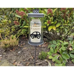 Grablicht mit Stab Sternenkind individuell gestaltet, Trauerlicht, Erinnerungslaterene, Grablaterne Kind