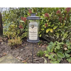 Grablicht mit Stab Sternenkind individuell gestaltet, Trauerlicht, Erinnerungslaterene, Grablaterne Kind