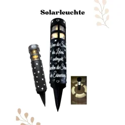 Grablicht Solar Kerze, Personalisiert,Sterne mit Herzen, Gedenklicht, Trauerlicht, Erinnerungslicht, Grab