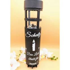 Grablicht Solar Kerze, Personalisiert, Kerze, Gedenklicht, Trauerlicht, Erinnerungslicht, Grab