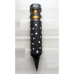 Grablicht Solar Kreutz, Personalisiert,Sterne mit Herzen, Gedenklicht, Trauerlicht, Erinnerungslicht, Grab