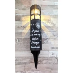 Grablicht Solar Pusteblume, Personalisiert, Wunschdesign,  Gedenklicht, Trauerlicht, Erinnerungslicht, Grab