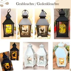 Grablicht Solar Pusteblume, Personalisiert,  Gedenklicht, Trauerlicht, Erinnerungslicht, Grab