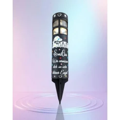 Grablicht Solar süßer Zug, Sternenkind Personalisiert,  Gedenklicht, Trauerlicht, Erinnerungslicht, Grabschmuck Kind