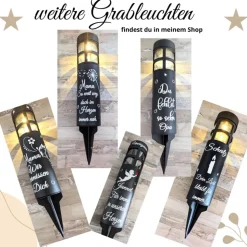 Grablicht Solar Sternenkind Elefant, Personalisiert, Kerze, Gedenklicht, Trauerlicht, Erinnerungslicht, Grab