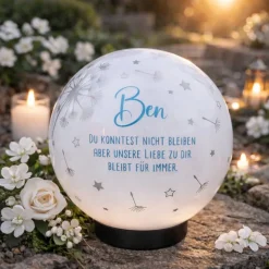 Grablicht Solar Sternenkind – Individuelles Licht als Grabschmuck mit persönlicher Gravur