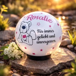 Grablicht Solar Sternenkind – Individuelles Licht als Grabschmuck mit persönlicher Gravur