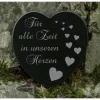 Grabschmuck Gedenkstein Herz Trauerspruch Grabdekoration mit Herzen Marmor