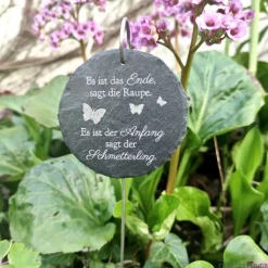 Grabschmuck, Grabstecker, Urnengrabschmuck, Dekoration für Gedenkstätte, gravierter Schiefer-Grabstein, Trauergeschenk,