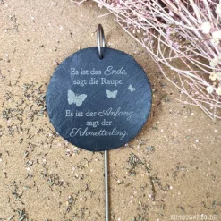 Grabschmuck, Grabstecker, Urnengrabschmuck, Dekoration für Gedenkstätte, gravierter Schiefer-Grabstein, Trauergeschenk,