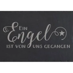 Grabschmuck Trauerschild Grab Schmuck Friedhof Grabplatte Stein Schiefer schwarz Steinplatte Platte Garten Erde