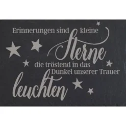 Grabschmuck Trauerschild Grab Schmuck Friedhof Grabplatte Stein Schiefer schwarz Steinplatte Platte Garten Erde