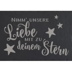 Grabschmuck Trauerschild Grab Schmuck Friedhof Grabplatte Stein Schiefer schwarz Steinplatte Platte Garten Erde