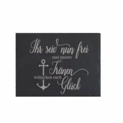 Grabschmuck Trauerschild Grab Schmuck Friedhof Grabplatte Stein Schiefer schwarz Steinplatte Platte Garten Erde