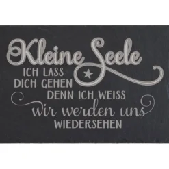 Grabschmuck Trauerschild Grab Schmuck Friedhof Grabplatte Stein Schiefer schwarz Steinplatte Platte Garten Erde