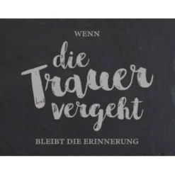 Grabschmuck Trauerschild Grab Schmuck Friedhof Grabplatte Stein Schiefer schwarz Steinplatte Platte Garten Erde