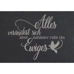 Grabschmuck Trauerschild Grab Schmuck Friedhof Grabplatte Stein Schiefer schwarz Steinplatte Platte Garten Erde