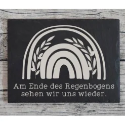 Grabschmuck Trauerschild Grab Schmuck Friedhof Grabplatte Stein Schiefer schwarz Steinplatte Platte Garten Erde