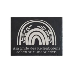 Grabschmuck Trauerschild Grab Schmuck Friedhof Grabplatte Stein Schiefer schwarz Steinplatte Platte Garten Erde