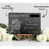 Grabstein & Gedenktafel aus Schiefer 30x20cm – Personalisierte Wunschgravur für Urnengrab & Grabschmuck