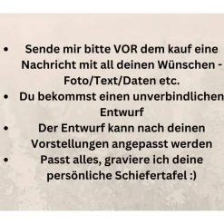 Grabstein/Gedenktafel aus Schiefer 30x20cm mit Wunschgravur – Persönlicher Grabschmuck & Fotogravur
